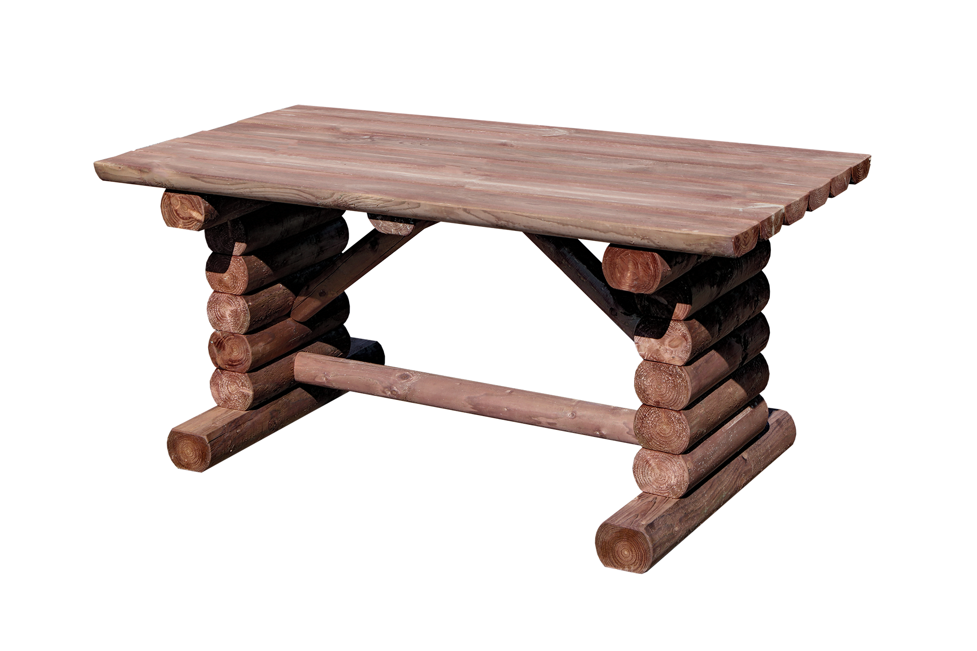 Frézovaný dřevěný zahradní stůl