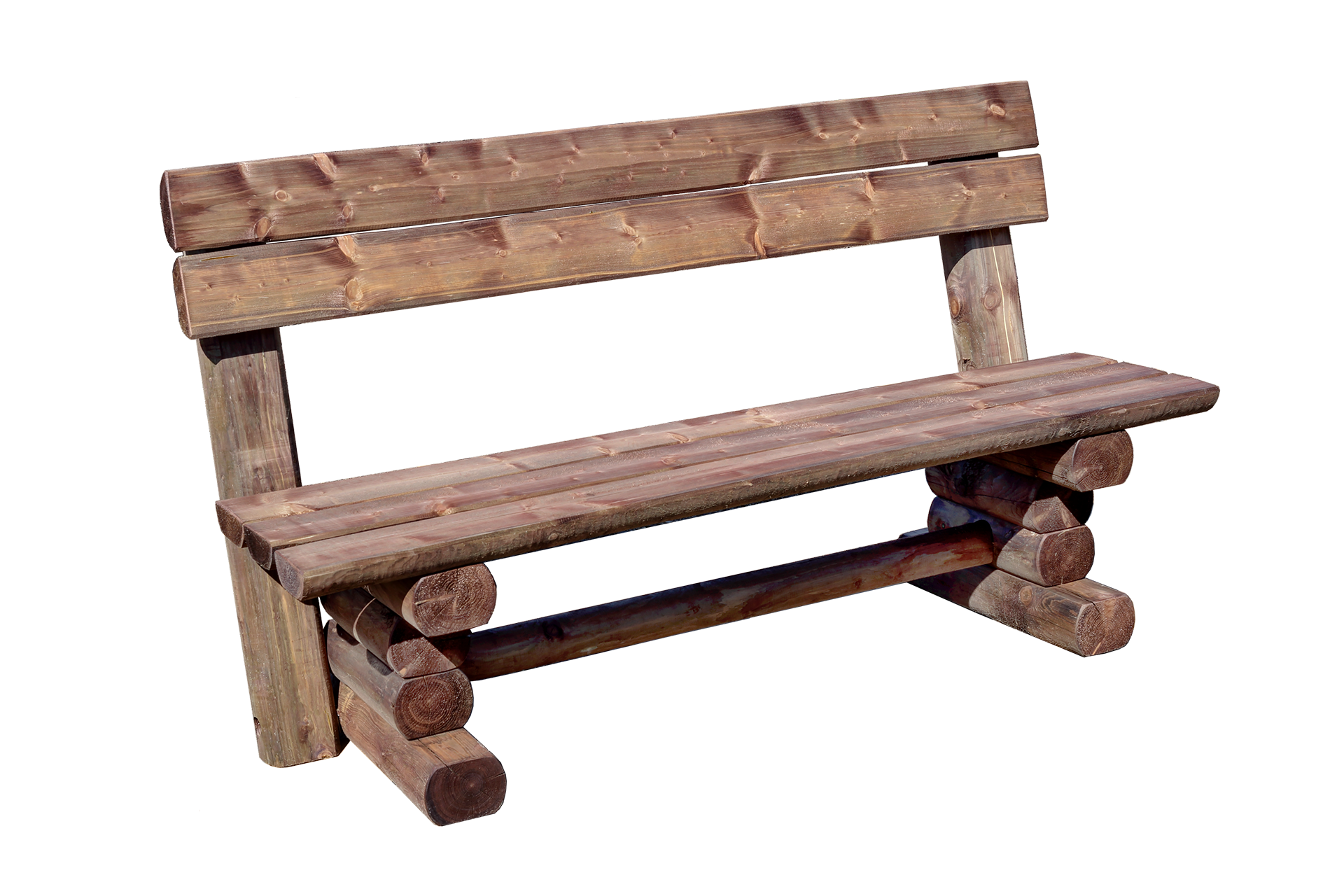 Frézovaná dřevěná zahradní lavice - s opěrkou