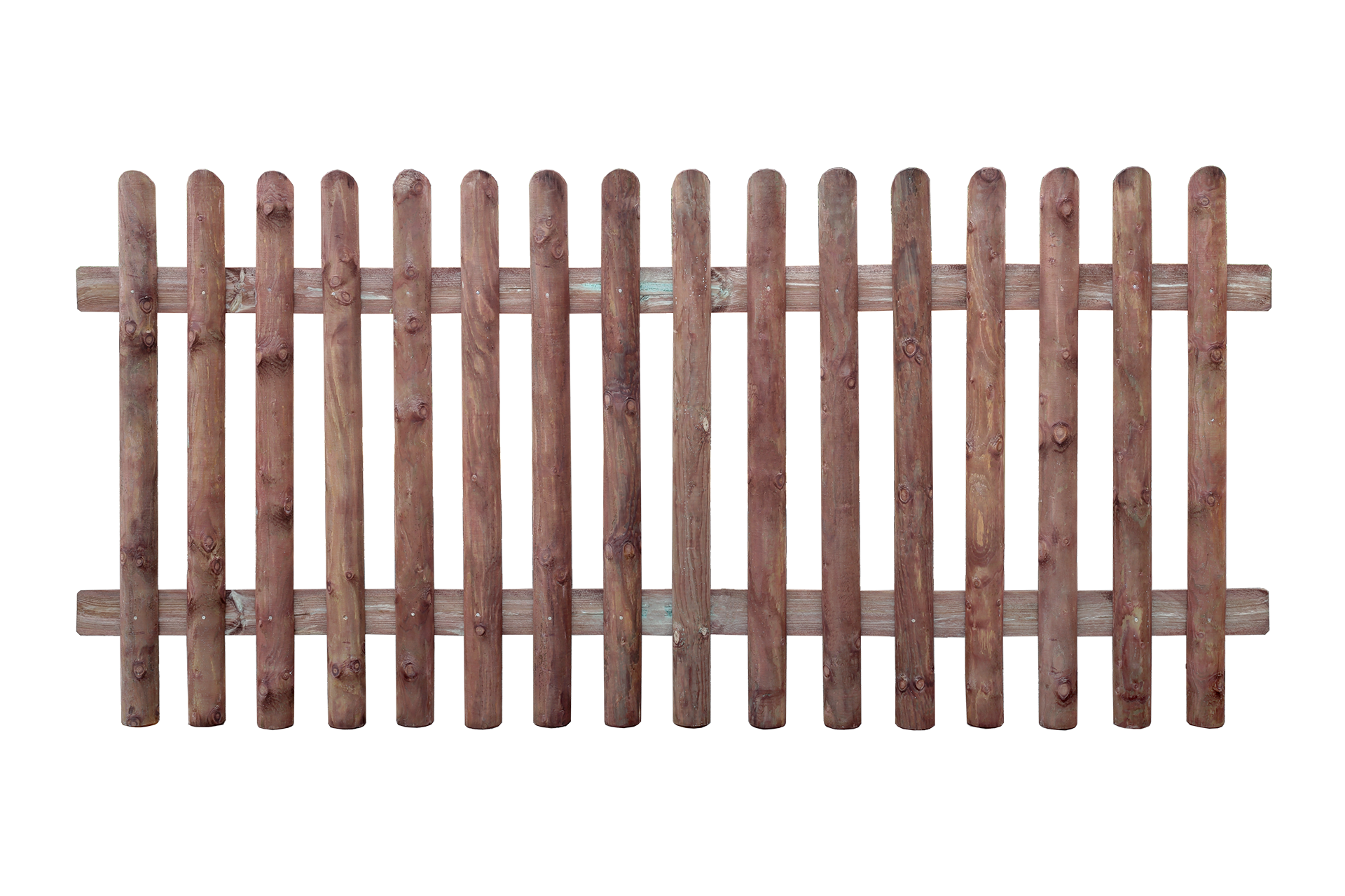 Dřevěné plotové pole - zkosené - půlkulaté  plotovky Ø 8 cm